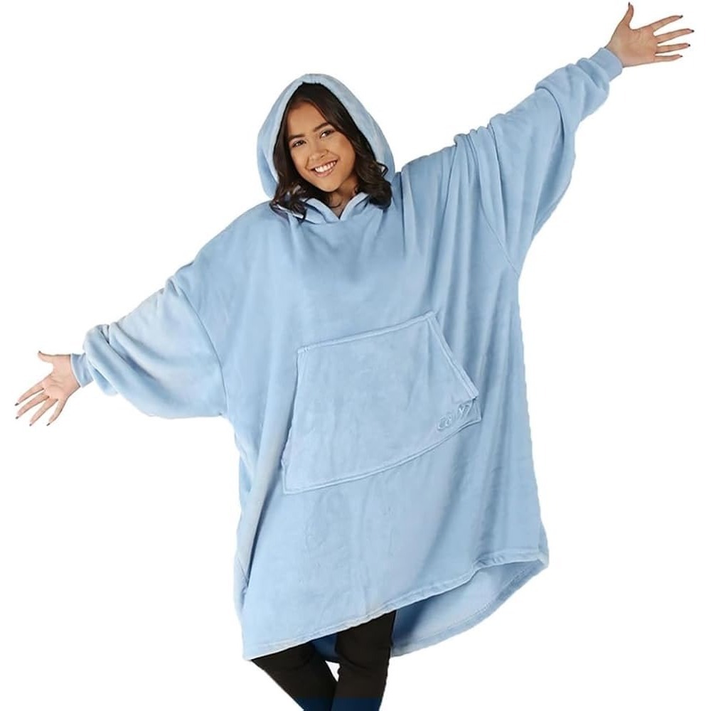 The Comfy Dream Wearable Blanket Oversized Hoodie Sky Blue One Size NIB